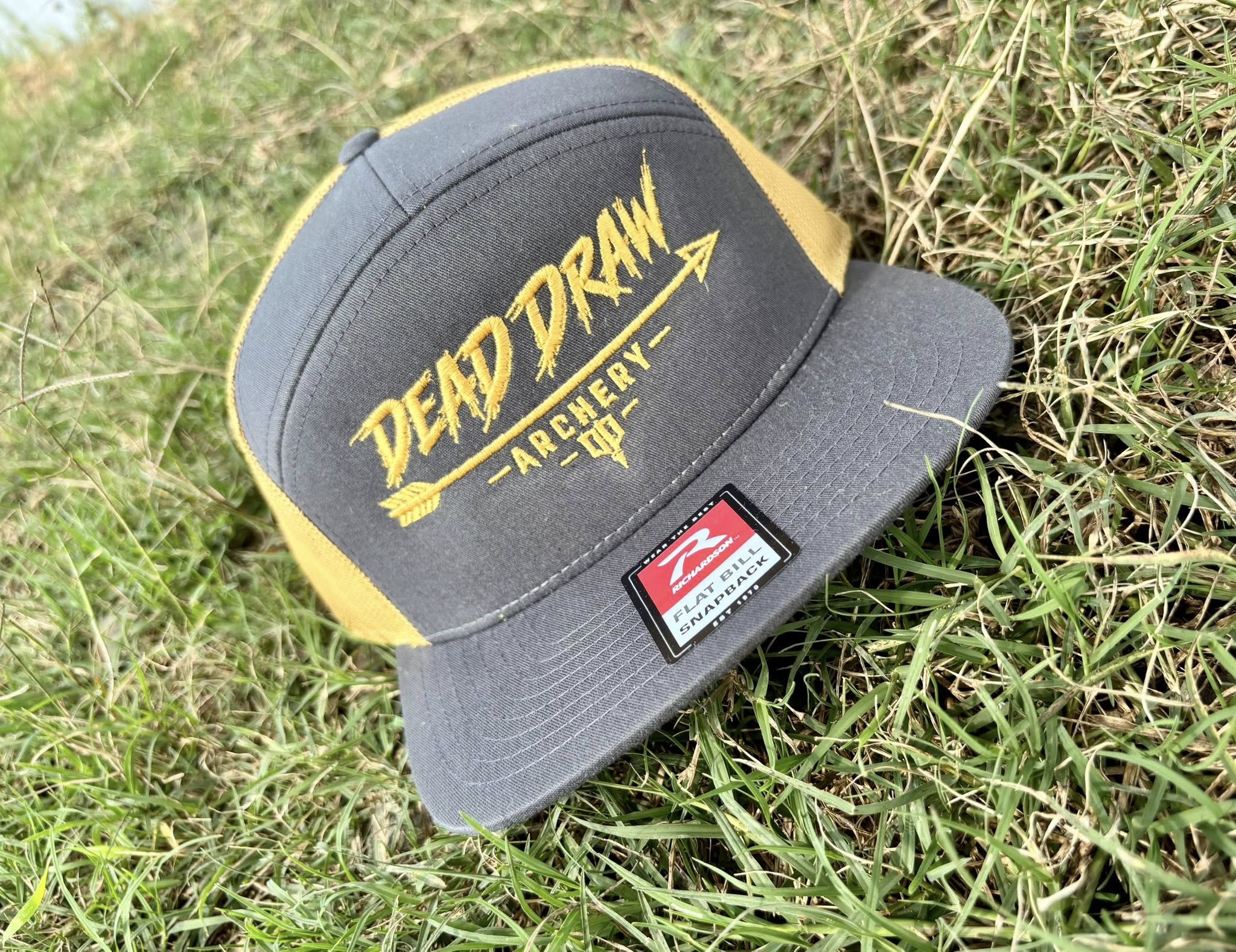 Dead Draw Archery Charcoal/Old Gold Flat Bill Snapback Hat
